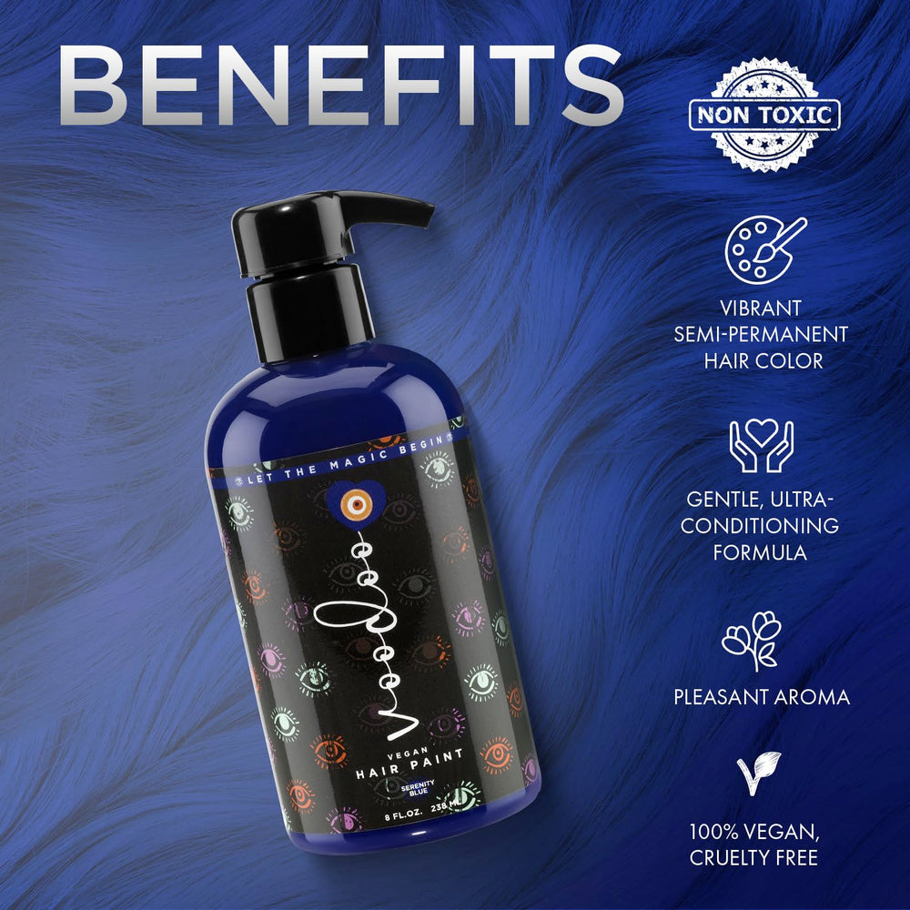 MOEHAIR Serenity Blue application brush showcases precise color placement.
