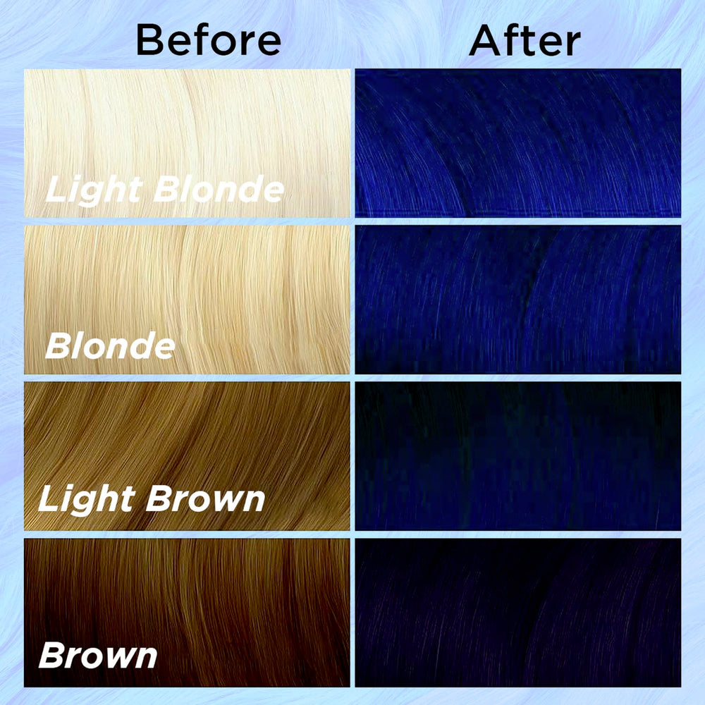 MOEHAIR Serenity Blue on pre-lightened hair yields vibrant, even tones.