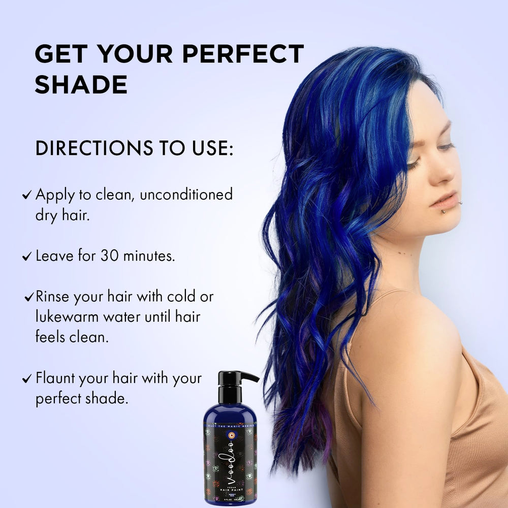 MOEHAIR Serenity Blue wash-out shows temporary, easy color fade.