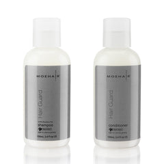 MOEHAIR shampoo bottle showing volumizing cleanse for refreshed scalp