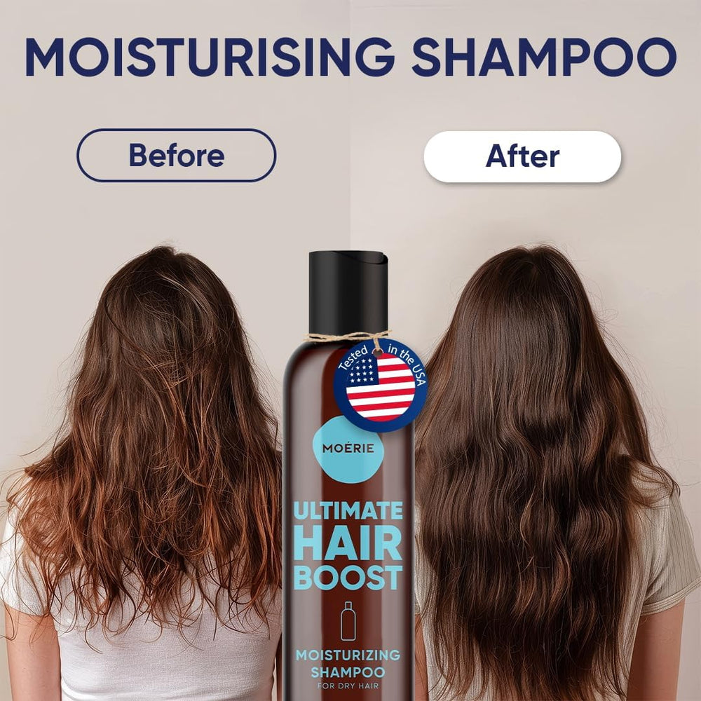 Foamy Moerie lather in hand, leaves hair softer and more manageable.