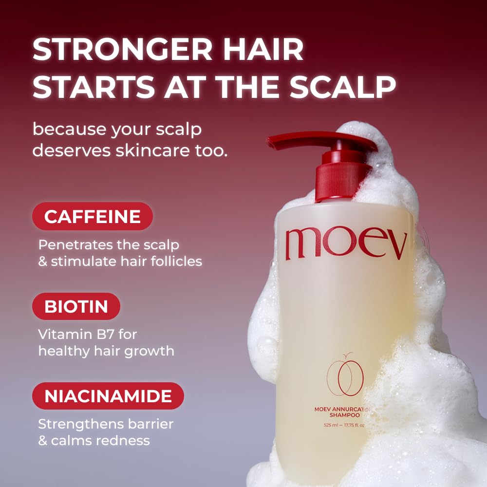 MOEV Annurcatin Shampoo with apple-vanilla aroma offering spa-like refreshment.