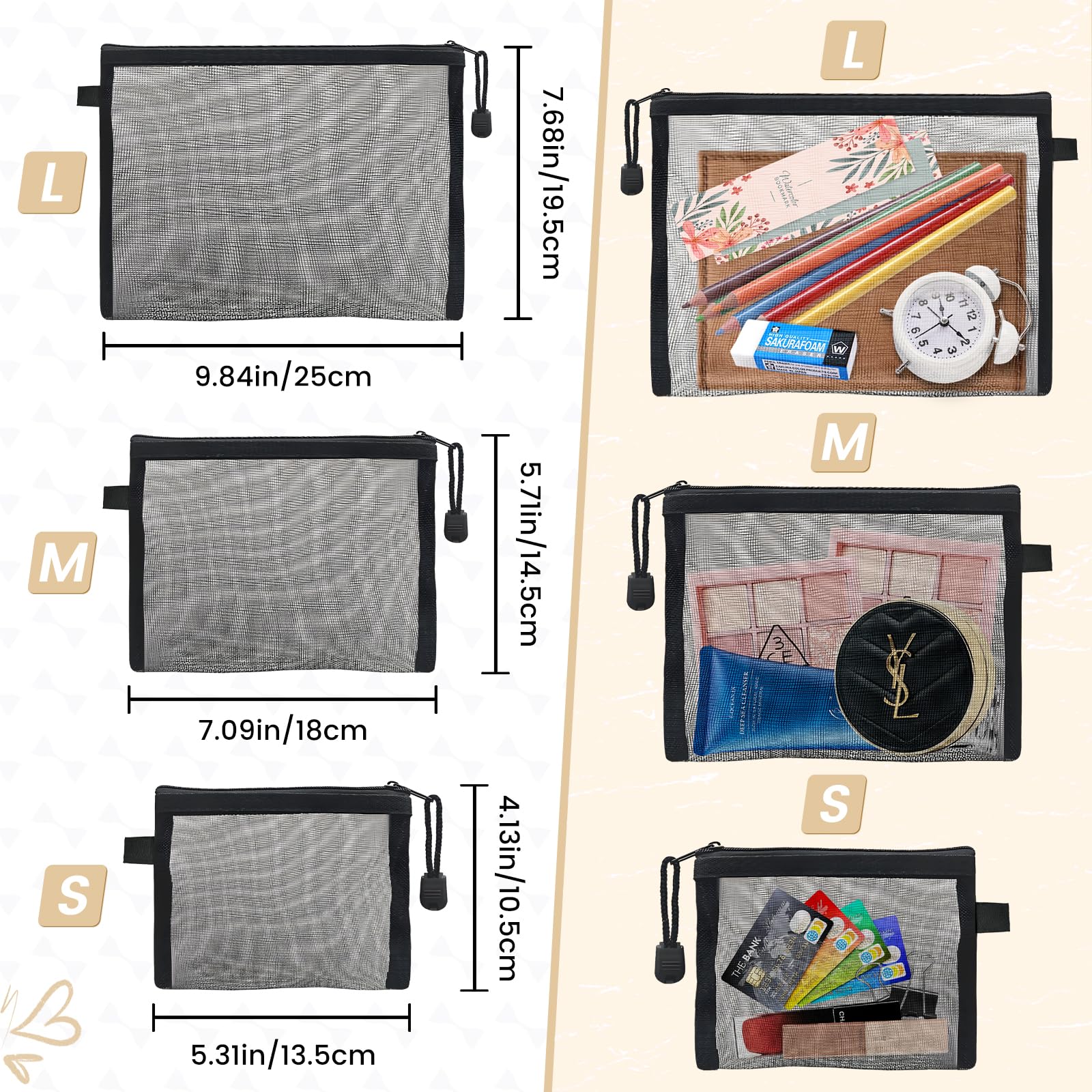MOGUIMAX large mesh bag with zipper for bigger items