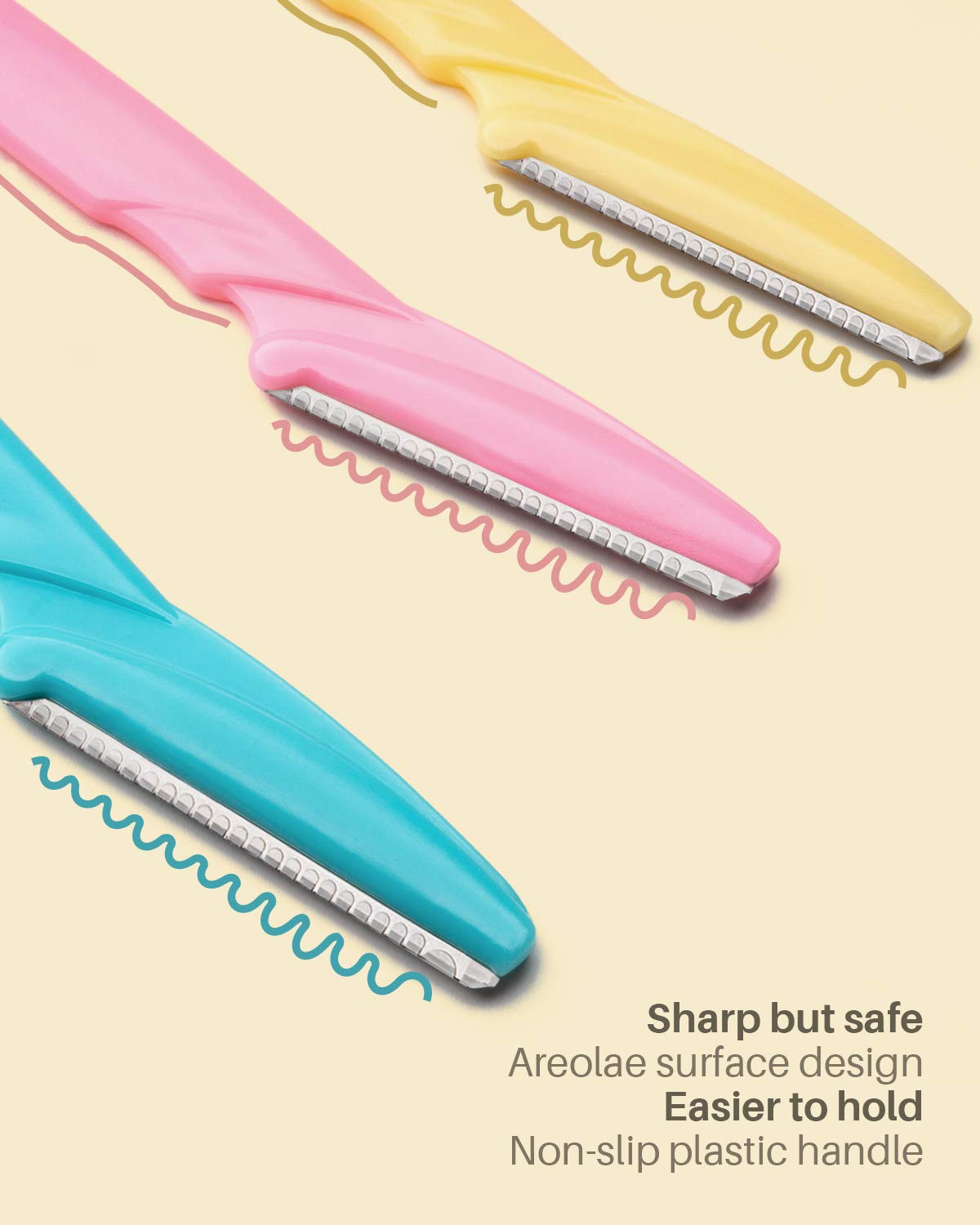 MoHern dermaplane razor blade detail highlights sharp stainless-steel edge.