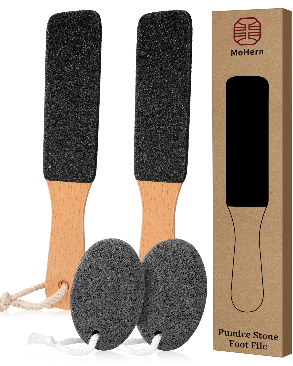 MoHern foot washboard with beech wood handle for durable, even exfoliation.