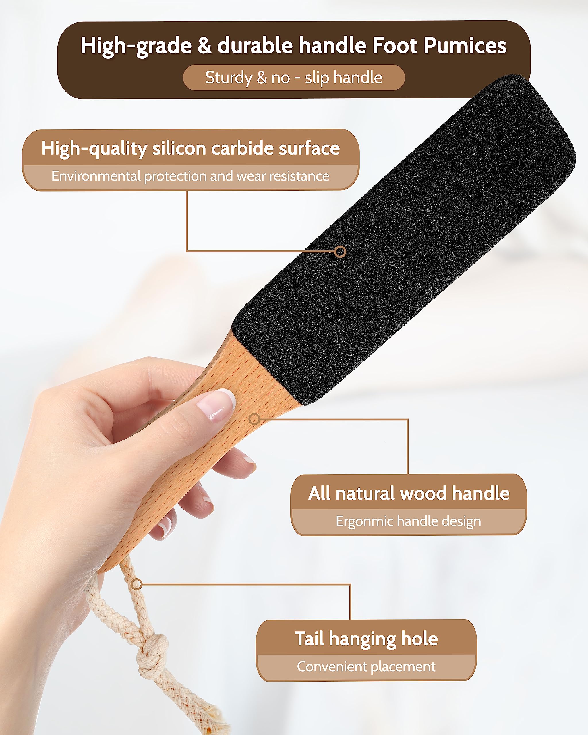 MoHern volcanic pumice stone offers natural, non-slip exfoliation for rough skin.