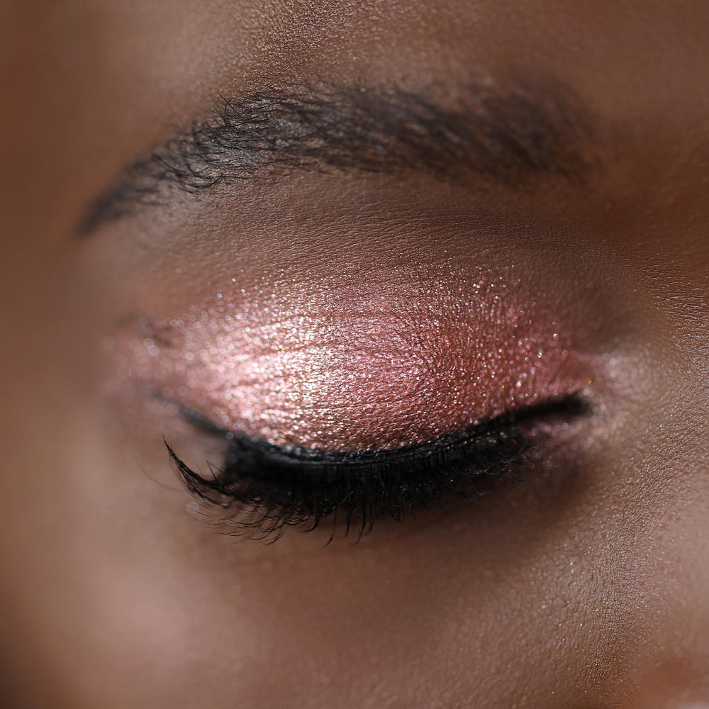 Moira Chroma Light Shadow Tempting 002 micro-glitter delivers sparkle with minimal fallout.