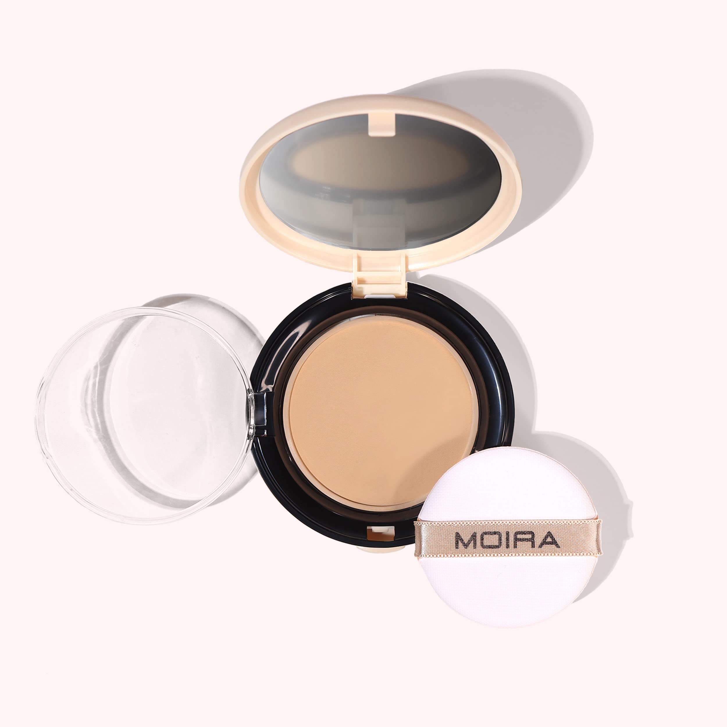 Moira Complete Wear Powder Foundation compact showing a natural matte finish for everyday wear.