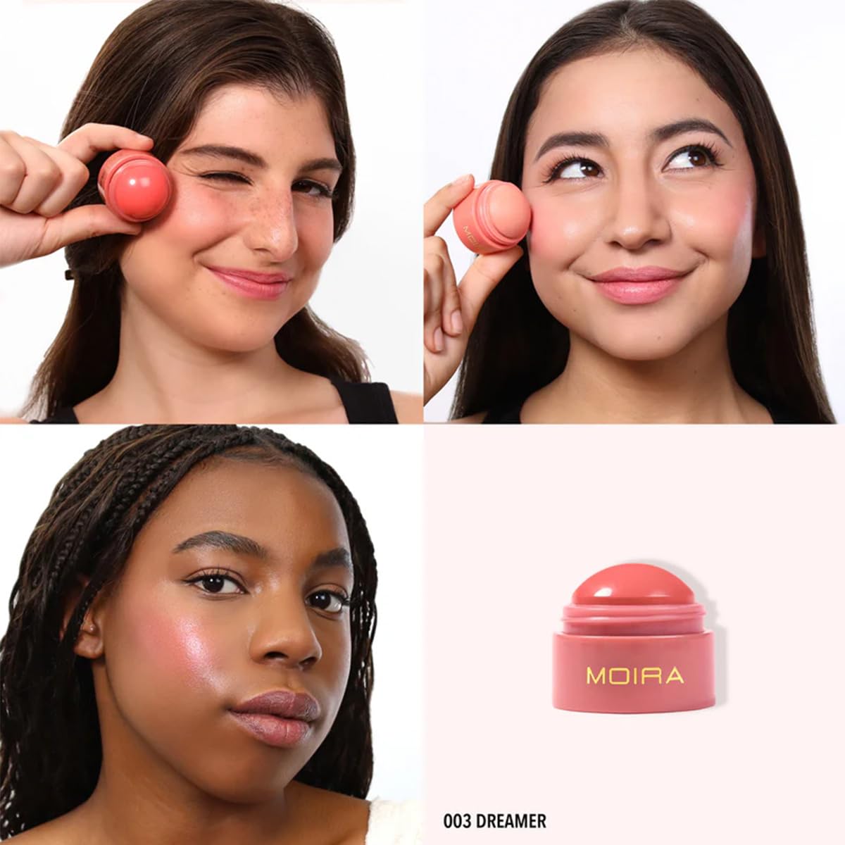 Moira Soft Blush Balm Dreamer on-the-go compact for quick touch-ups.