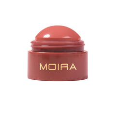 Moira Soft Blush Balm packaging close-up showing compact design for on the go touch ups