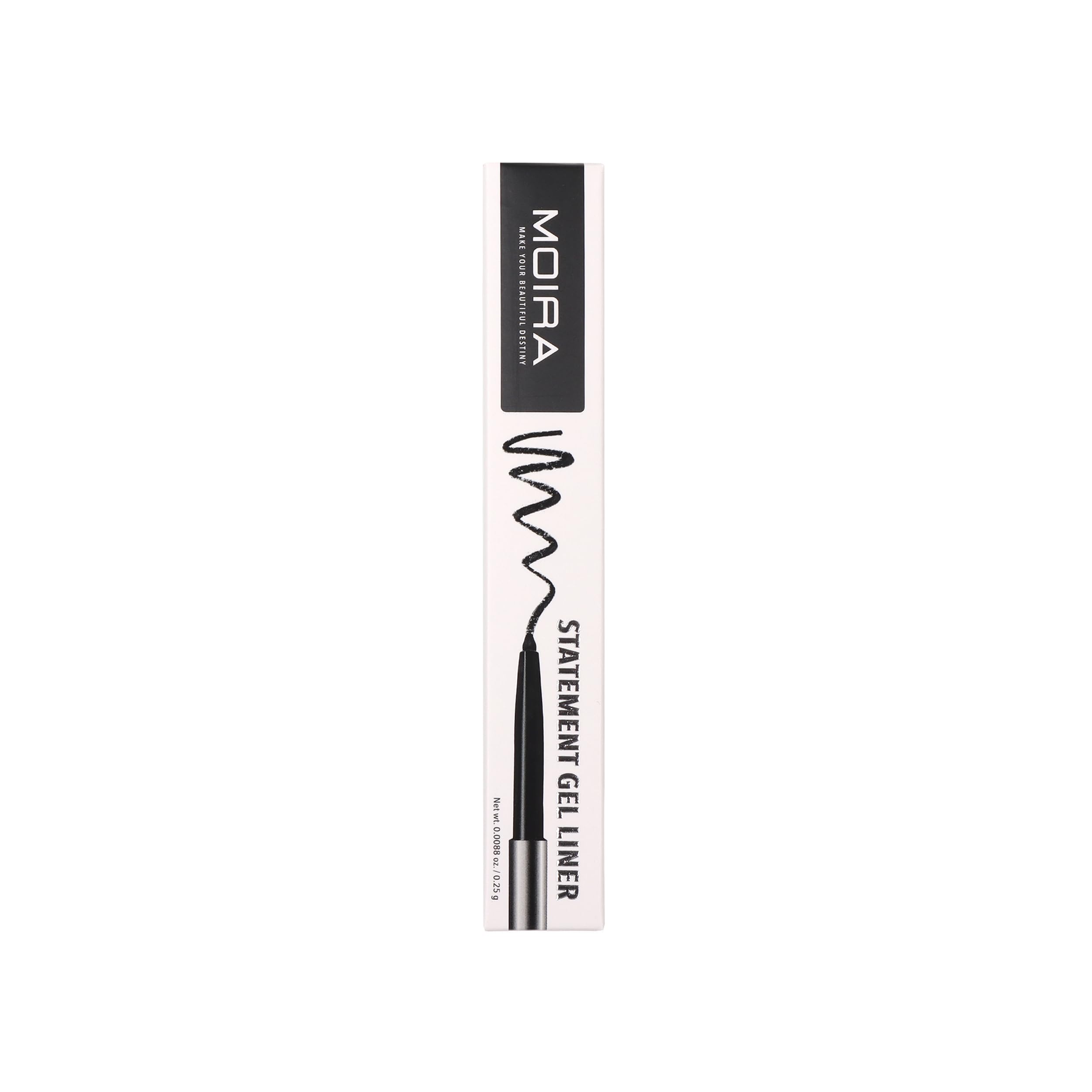 Moira Statement Gel Liner 002 black swatch showing smudge-proof color
