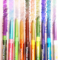 Moira Supernova Gel Liner 010 Ultra on eyelid demonstrates smooth glide and bold color payoff