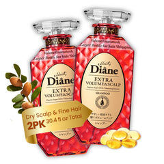 Moist Diane shampoo bottle front view showing volume-boosting formula for fuller hair