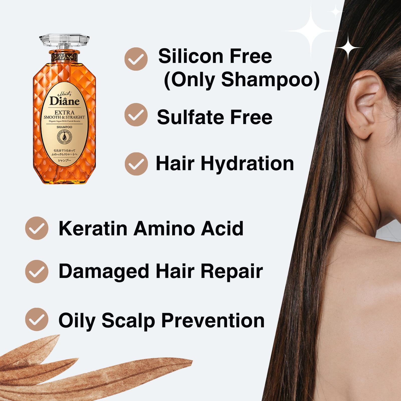 Moist Diane silicone-free label signaling gentle cleansing.