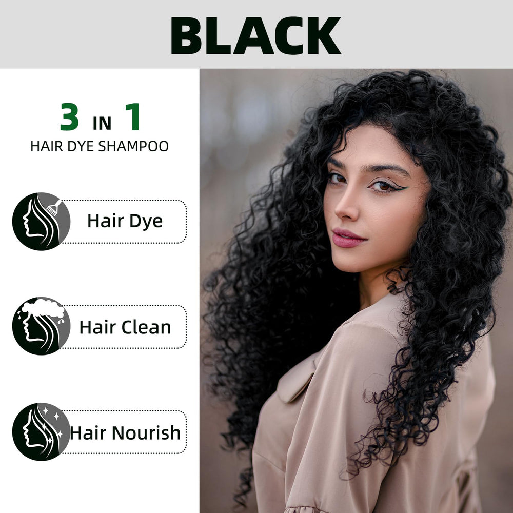 MOISTAR Black Hair Dye Shampoo waiting 15 20 minutes for color development