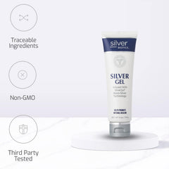 Moisturizing gel on skin helps maintain surface hydration.