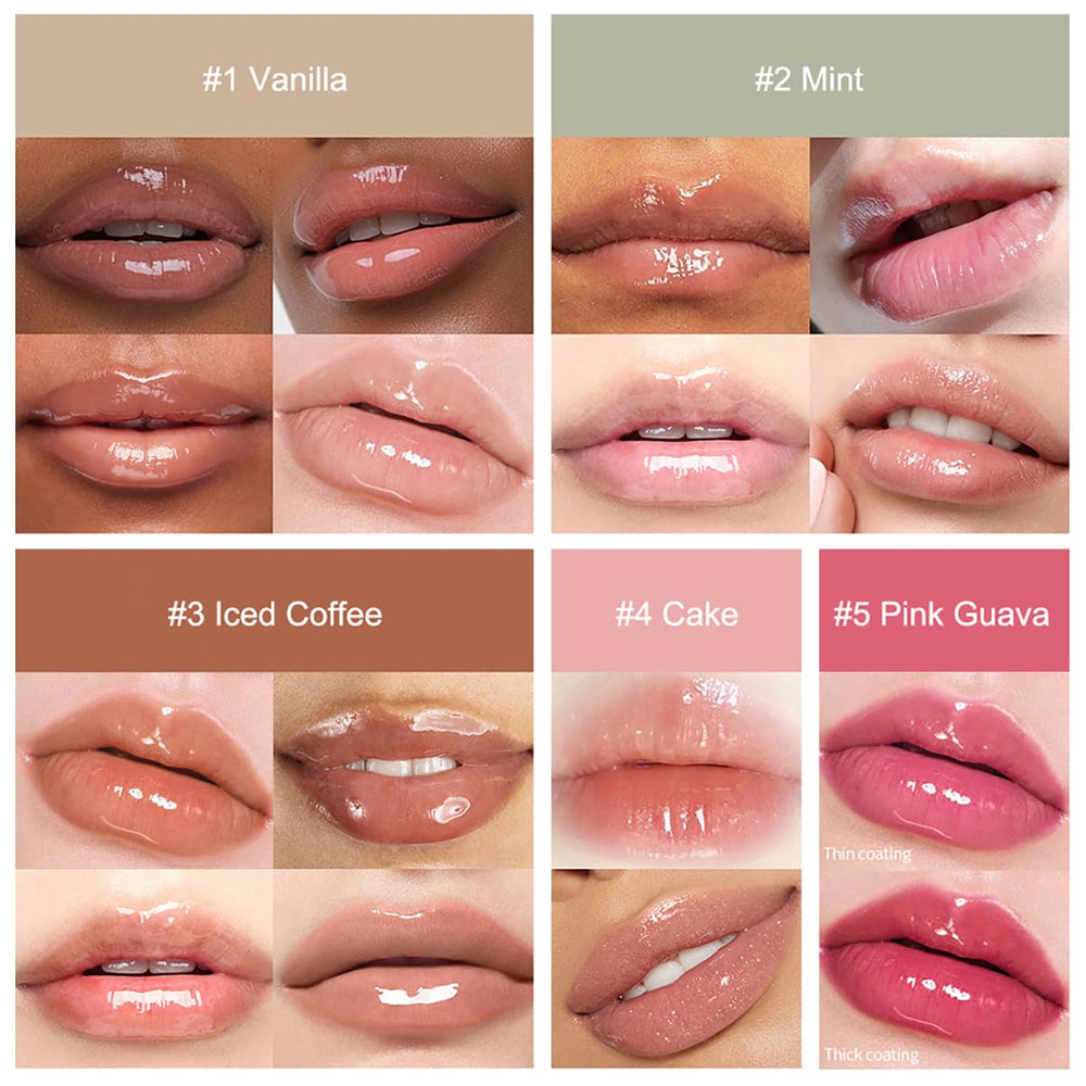MoJinYuPm cake lip balm swatch on lips with soft, sweet tone.