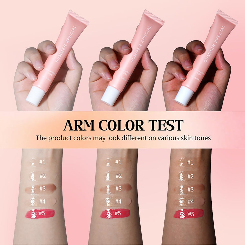 MoJinYuPm guava lip balm swatch on lips for vibrant color and moisture.