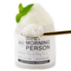 Beet sugar and soybean oil ingredients—natural exfoliation close-up.