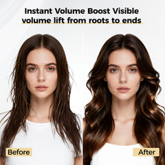 Mokasakiso Mist application closeup highlighting quick root lift and even coverage