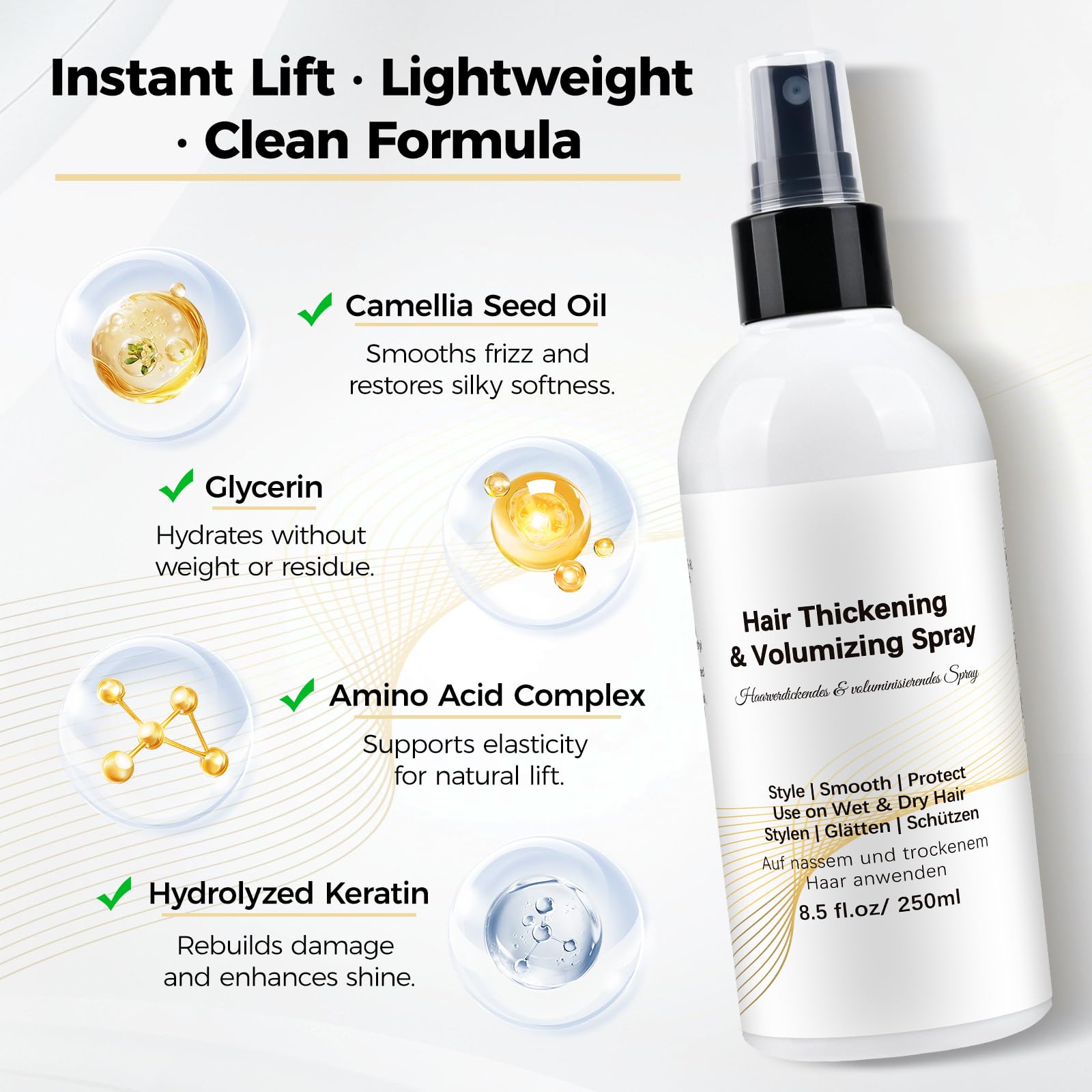 Mokasakiso Root lift action demonstrates long-lasting volume in real life