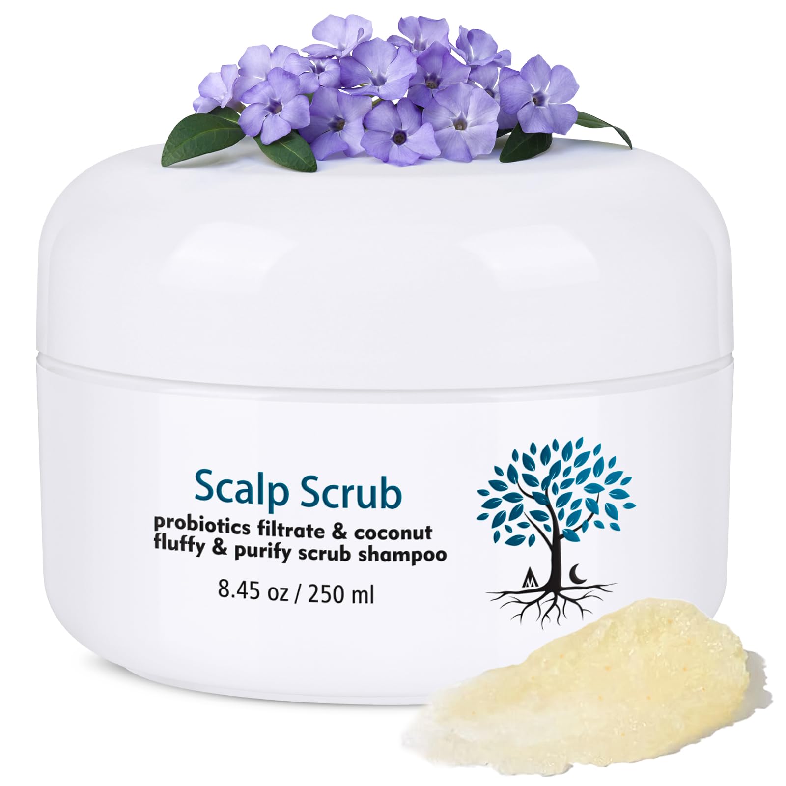 Mokasakiso scalp scrub jar showing deep cleansing formula for the scalp