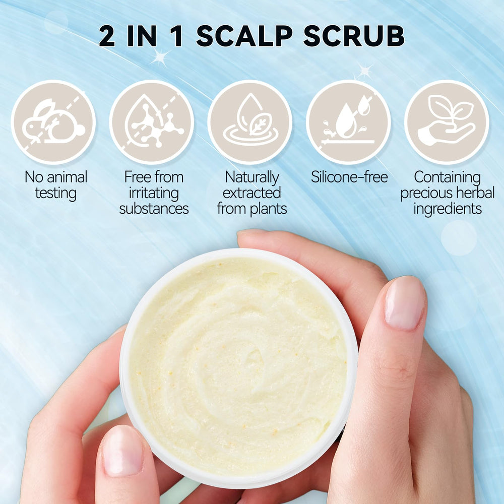 Soft silicone Mokasakiso scalp scrubber included for comfortable scalp massage