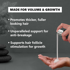 Mokita Naturals bottle neck displays ingredients and six botanical extracts supporting healthier roots