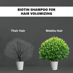 Mokita Naturals Hair Volumizing Shampoo foaming close-up highlights gentle cleansing for daily use