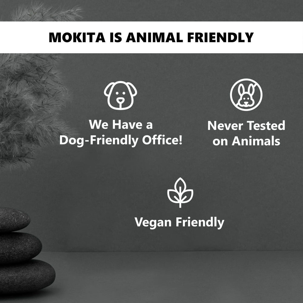 Mokita Naturals bottle with clear liquid suggests refreshing daily wash
