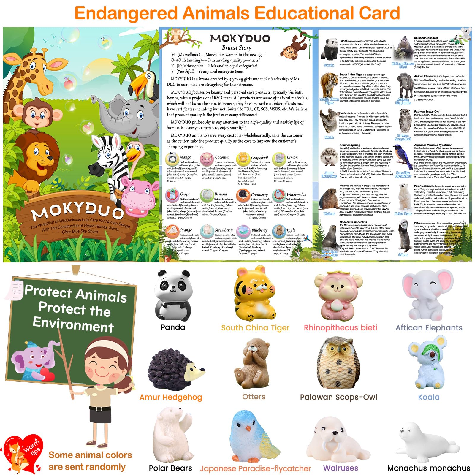 MOKYDUO endangered animals toy series showing a different creature