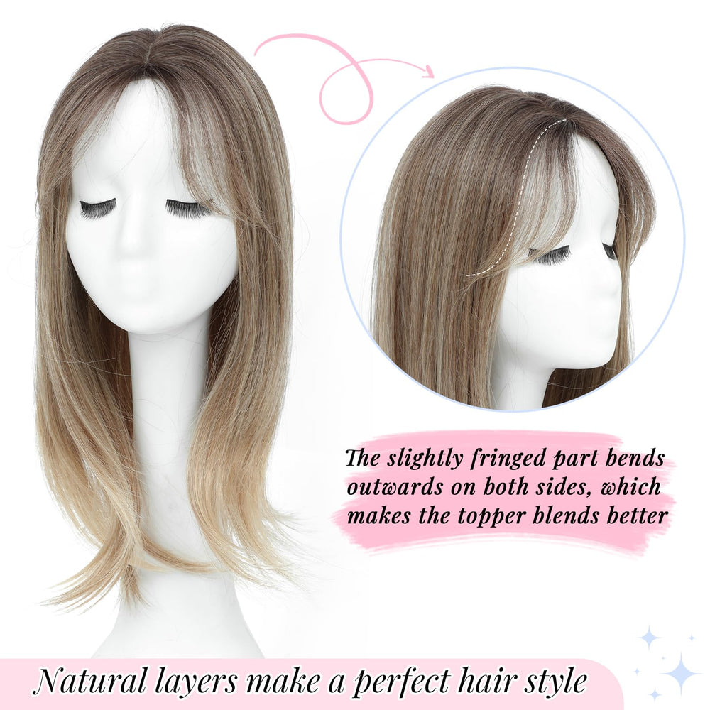 Molefi hair topper base 65x65 inch adds instant volume and coverage.