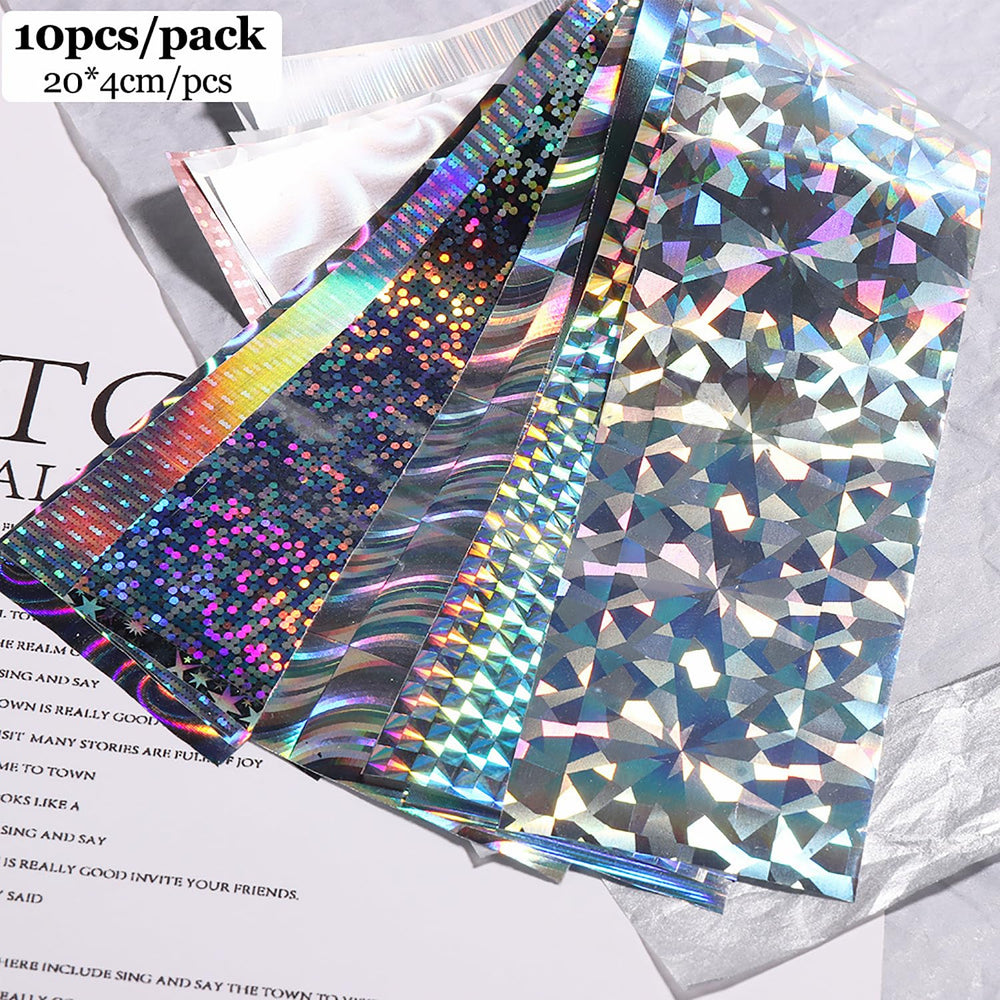 MOLILON holographic nail foil creates shimmering starry accents