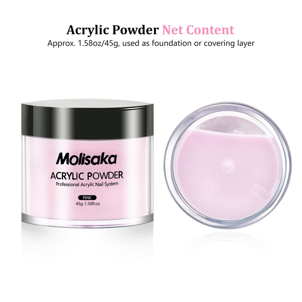 Molisaka durable acrylic powder for busy salon environments.
