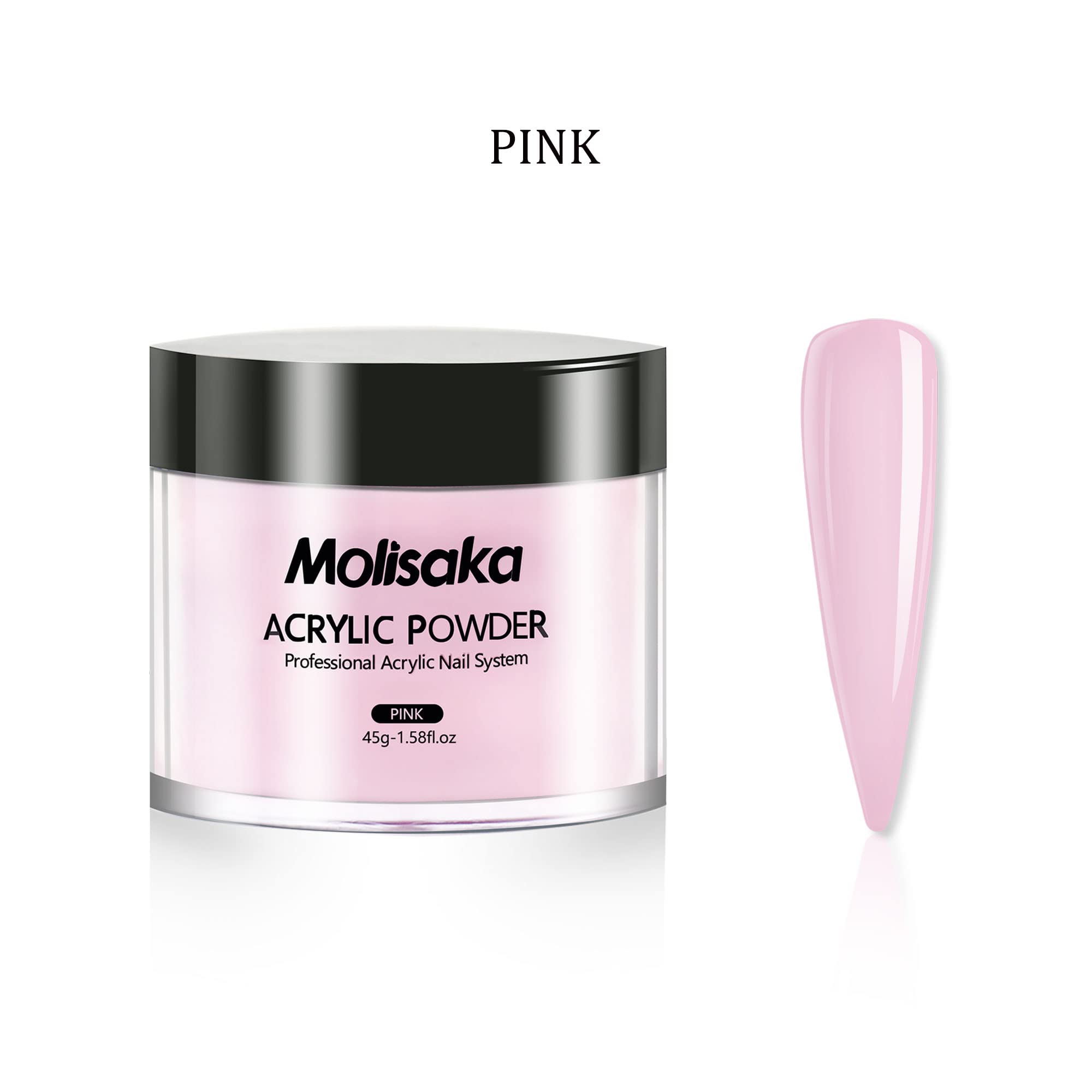 Molisaka pink acrylic powder ideal for professional studio use.