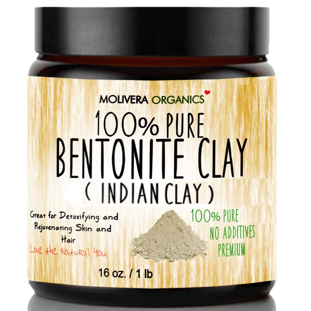 Molivera Organics bentonite clay packaging highlights eco-friendly materials for sustainable skincare.