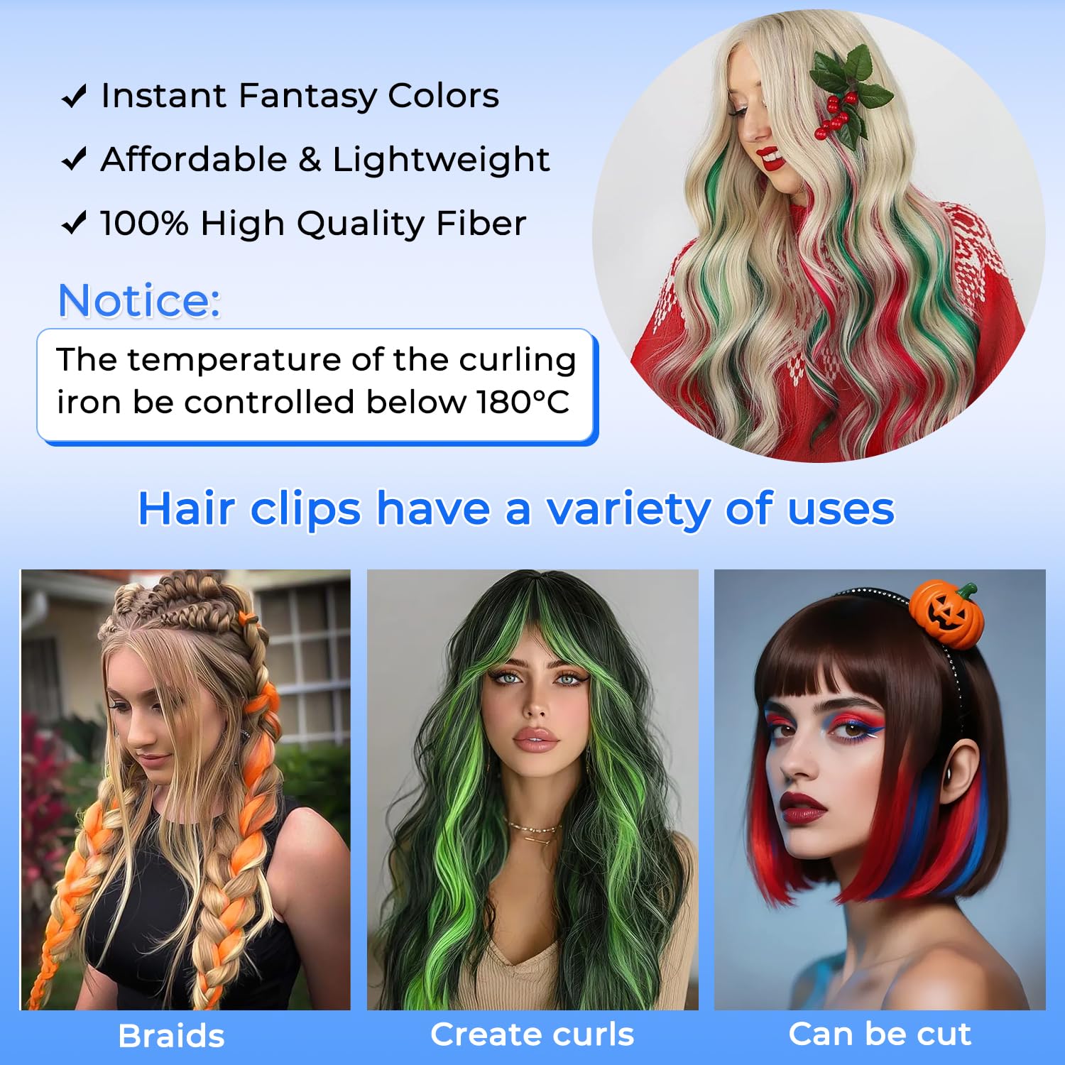Molleas blue-teal hair extensions close-up show smooth fibers for seamless blending.