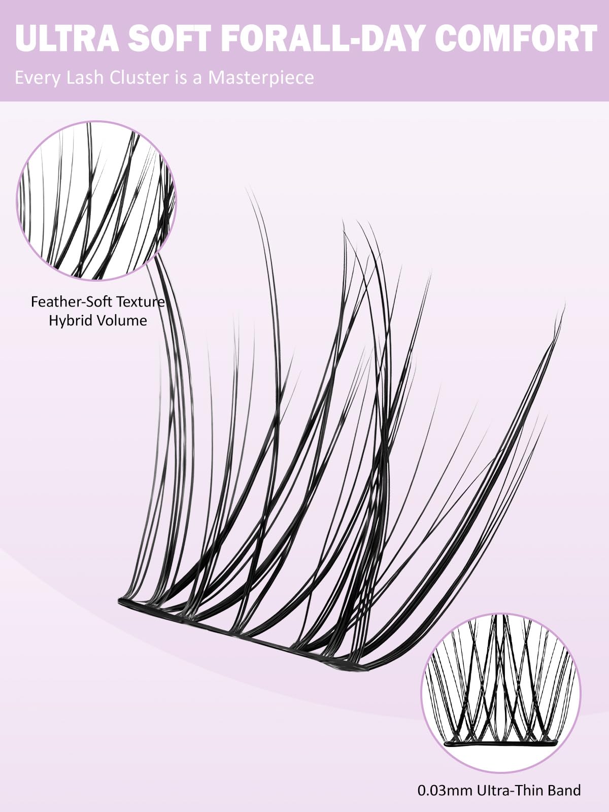 Molly Magic Venus Lash Clusters 0.03mm invisible band for subtle edges