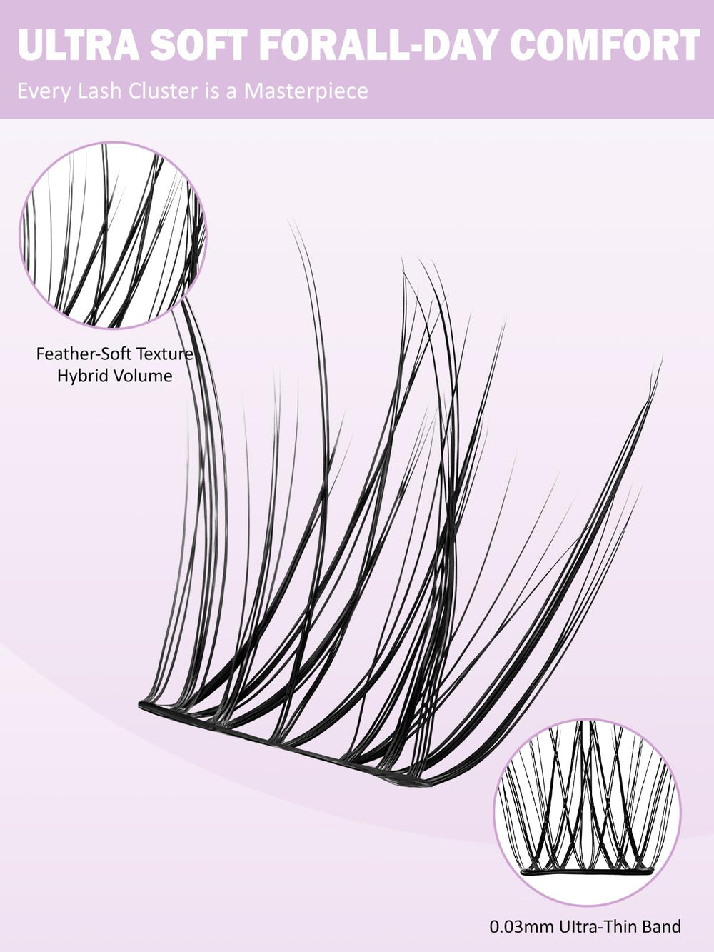 Molly Magic Venus Lash Clusters 0.03mm invisible band for subtle edges