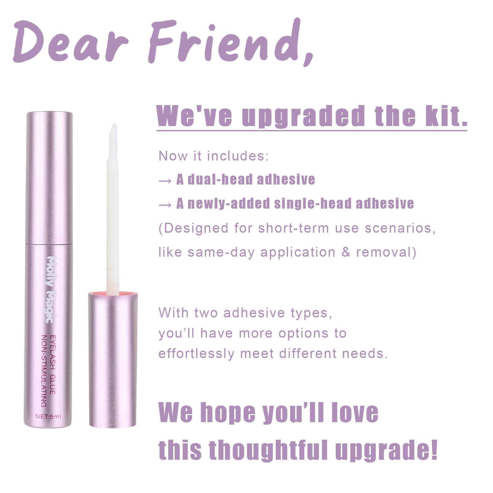Molly Magic Venus Lash Clusters application kit with upgraded tweezers