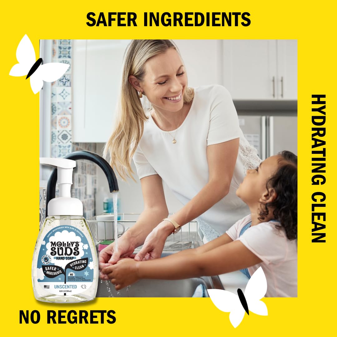 Molly's Suds hand soap with aloe and coconut oil for gentle hydration