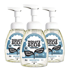 Molly's Suds Foaming Hand Soap bottle front view highlighting gentle formula