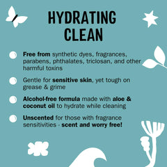Molly's Suds foaming hand soap label close-up showing unscented design