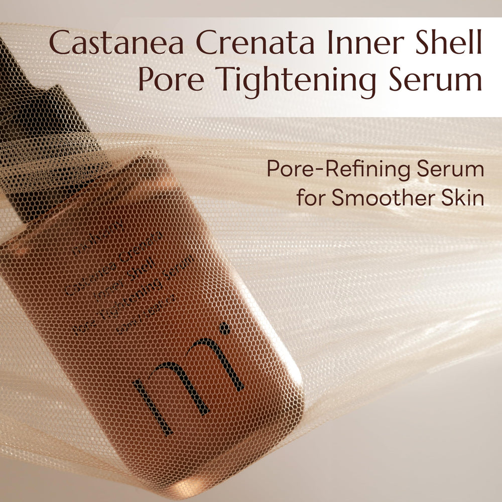 Molvany Castanea Crenata serum being dispensed by pump for easy daily use.
