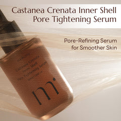 Molvany Castanea Crenata serum being dispensed by pump for easy daily use.