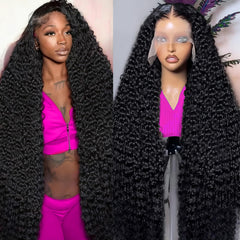 Momaksa 30 Inch Deep Wave Lace Front Wig for a natural look and versatile styling.