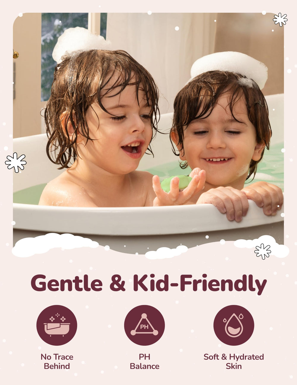 Momcozy Big Hugs festive aroma bath bombs with creamy milk and cocoa scents.