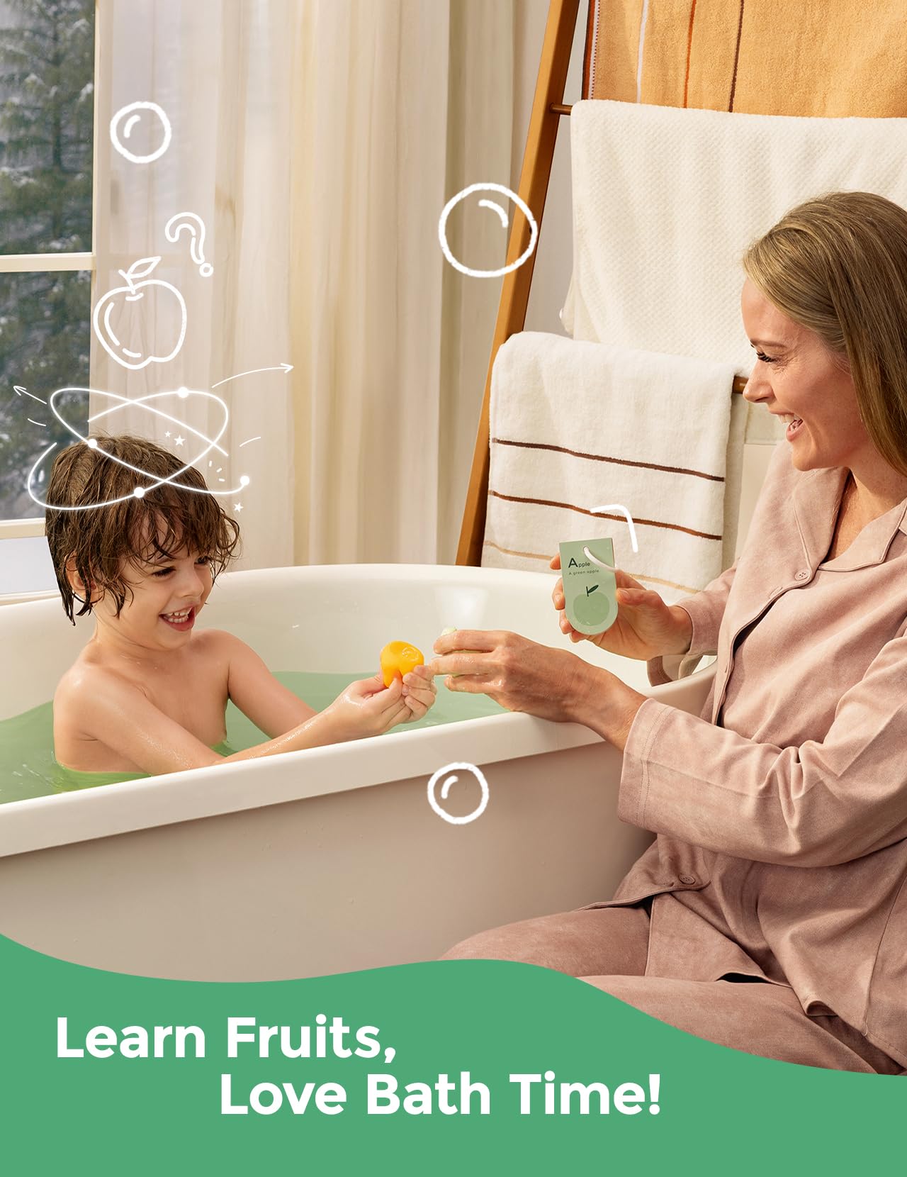 Momcozy pineapple fruit bath bomb design provides energizing fragrance.