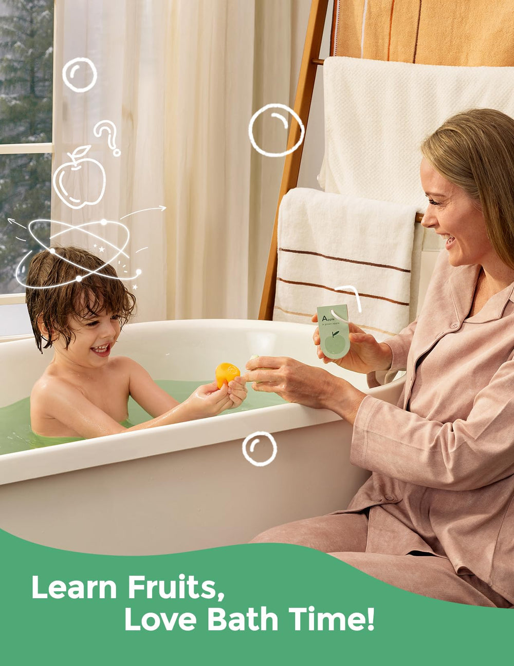 Momcozy pineapple fruit bath bomb design provides energizing fragrance.