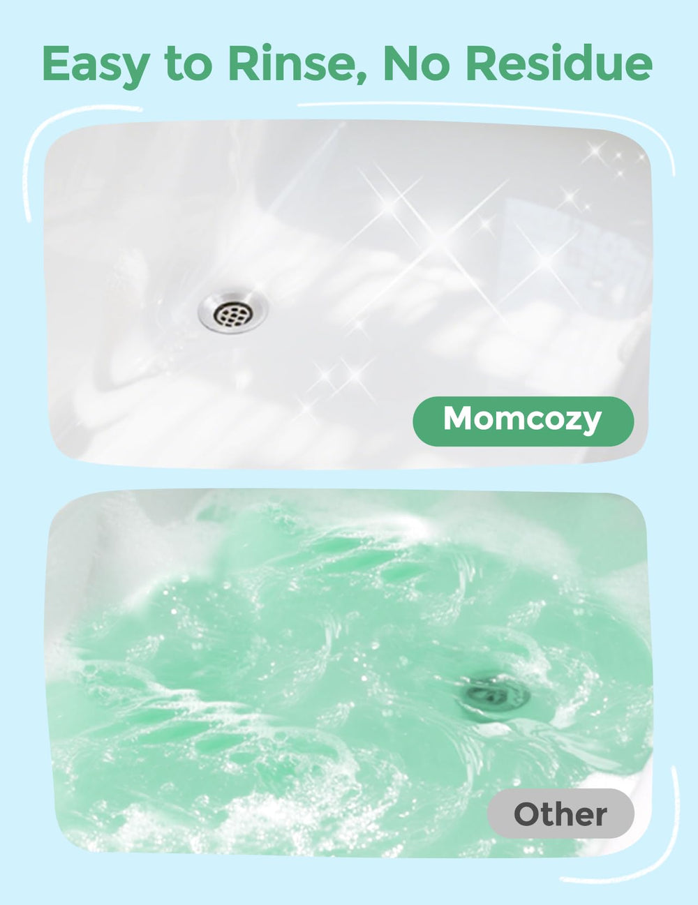 Momcozy watermelon fruit bath bomb design enhances color and fizz.